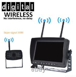 7'' 1080P Digital Wireless Rear View DVR Quad Monitor Backup Camera For Truck RV