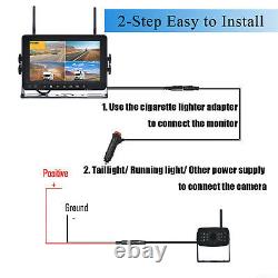 7'' 1080P Digital Wireless Rear View DVR Quad Monitor Backup Camera For Truck RV