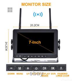 7'' 1080P Digital Wireless Rear View DVR Quad Monitor Backup Camera For Truck RV