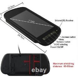 7 Car Rear View Monitor Backup Camera For Caravan Trailer Reversing Suction Cup