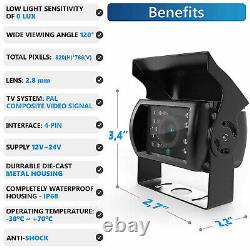 7 Car Rear View Monitor Backup Camera For Caravan Trailer Reversing Suction Cup