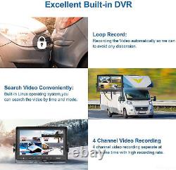 7'' DVR Monitor 1080P 4 Side Rear Backup Cameras Reversing for Truck/Trailer/RV