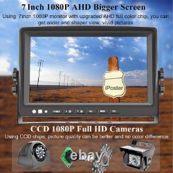 7'' DVR Monitor 1080P 4 Side Rear Backup Cameras Reversing for Truck/Trailer/RV