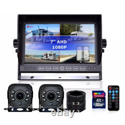 7 DVR Monitor Rear Side View Backup Camera 1080P Reverse for RV Tractor Truck