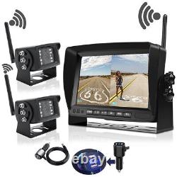 7'' Digital Wireless Monitor Reversing Backup Rear View 2x Cameras For Motorhome