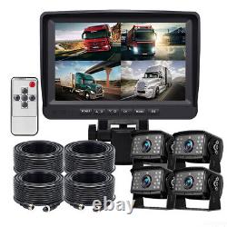 7 IPS Screen Quad Monitor DVR 4x 4 PIN AHD 1080P Rear View Camera 12-24v Truck