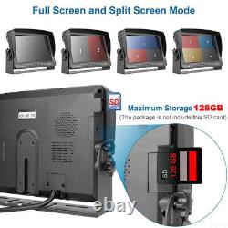 7 IPS Screen Quad Monitor DVR 4x 4 PIN AHD 1080P Rear View Camera 12-24v Truck