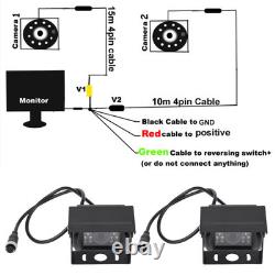 7 Inch TFT LCD Monitor Car Rear View Backup Reversing Camera Night Vision For RV