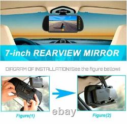 7 Mirror Monitor 4PIN Twin CCD Rear view Reversing Camera Suzy Coil Trailer Kit