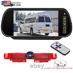 7 Mirror Monitor Brake Light Backup Camera For GMC Savana Chevy Express Reverse