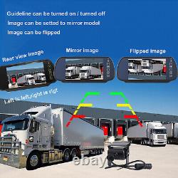 7 Mirror Quad Split Monitor Back Camera For Caravan Truck RV Rear View Reverse