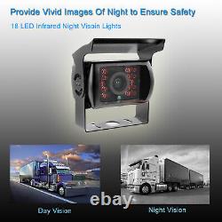 7 Mirror Quad Split Monitor Back Camera For Caravan Truck RV Rear View Reverse
