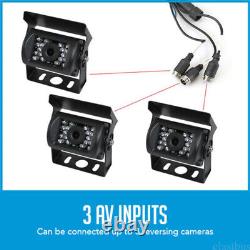 7 Monitor 3ch Video In 2ch Audio In+4PIN CCD Rear View Reversing Camera Truck
