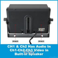 7 Monitor 3ch Video In 2ch Audio In+4PIN CCD Rear View Reversing Camera Truck