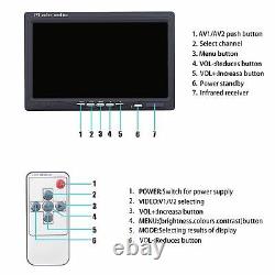 7 Monitor 4 PIN Dual Head Rear View Reversing Cameras 2x 20m 12-24v For Caravan