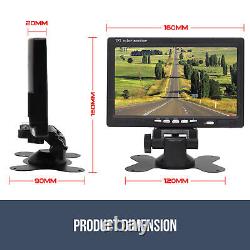 7 Monitor 4 PIN Dual Head Rear View Reversing Cameras 2x 20m 12-24v For Caravan