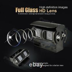 7 Monitor 4 PIN Dual Head Rear View Reversing Cameras 2x 20m 12-24v For Caravan
