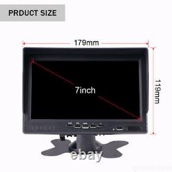 7 Monitor 4 PIN Dual Head Rear View Reversing Cameras 2x 20m 12-24v For Caravan