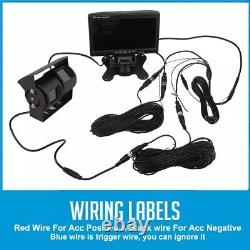7 Monitor 4 PIN Dual Head Rear View Reversing Cameras 2x 20m 12-24v For Caravan