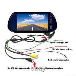 7 Monitor Mirror 4PIN Twin CCD Rear view Reversing Camera Fit Suzy Coil Trailer