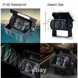 7 Quad Monitor 4PIN 2x Color Rear View Reversing Camera 12-24V For Truck Camper