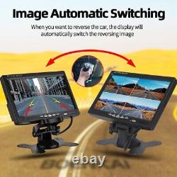 7 Quad Monitor 4PIN 2x Color Rear View Reversing Camera 12-24V For Truck Camper