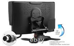7 Quad Monitor 4PIN 2x Color Rear View Reversing Camera 12-24V For Truck Camper