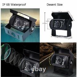 7 Quad Monitor 4PIN 2x Color Rear View Reversing Camera 12-24V For Truck Camper