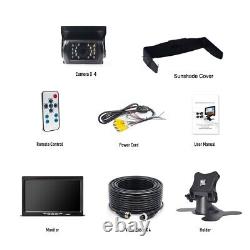 7 Quad Monitor 4PIN 2x Color Rear View Reversing Camera 12-24V For Truck Camper