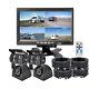 7 Quad Monitor 4x 4pin Backup Camera For Truck Rv Caravan 360 Rear View Reverse