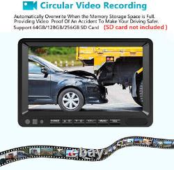 7 Quad Monitor DVR 4 Rear View Backup Camera For Truck RV Reverse Drive Record