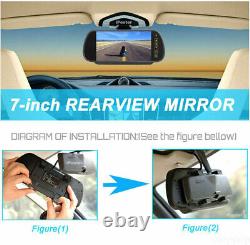 7 Quad Split Mirror Rear View Monitor 4PIN 2x CCD Reversing Camera 12-24v Truck