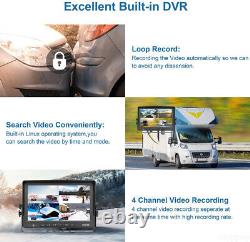 7'' Quad Split Monitor DVR 4 PIN AHD Rear View Reversing Camera For Truck RV