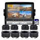 7'' Quad Split Monitor Dvr 4 Pin Ahd Rear View Reversing Camera For Truck Rv Bus