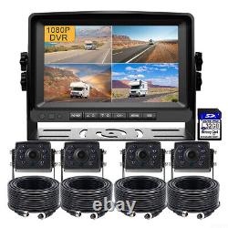 7'' Quad Split Monitor DVR 4 PIN AHD Rear View Reversing Camera For Truck RV Bus