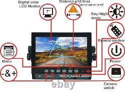 7 Rear View Backup Reverse 2-camera System For Skid Steer, Box Truck, Van, Rv