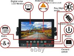 7 Rear View Backup Reverse Camera System Waterproof For Skid Steer, Rv, Trucks