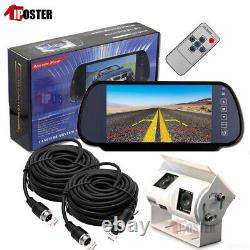7 Rear View Mirror Monitor 4PIN Dual Joint CCD Color Reversing Camera For Truck