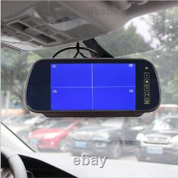 7\ Split Mirror Rear View Monitor 4PIN 2x CCD Reversing Camera 12-24v Truck