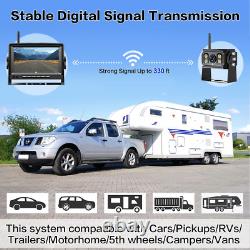 7 Wireless Digital Rear View DVR Monitor Camera Reversing For RV Truck Caravan