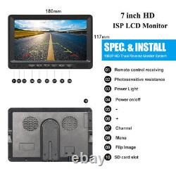 7 split Monitor DVR 4 Rear View Backup Camera System For Semi Box Truck RV