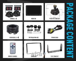 7 split Monitor DVR 4 Rear View Backup Camera System For Semi Box Truck RV