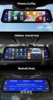 9.66 Carplay Android Auto +1080p 2 Camera For car Front + Rear View Reversing