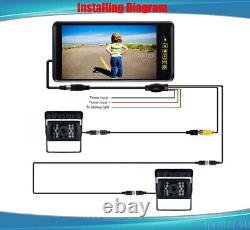 9 Car Rear View Mirror Monitor Clip 4 PIN 2x Heavy Duty IR CCD Reversing Camera