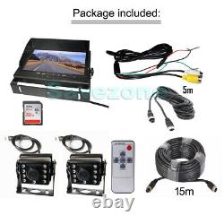 9 DVR Monitor+ 2x AHD 1080P Car Reverse Rear View Mirror Backup Camera RV 32 GB