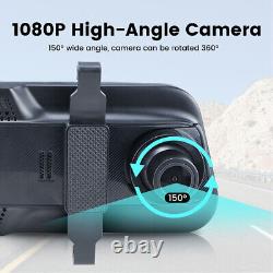 9 Dash Cam Rear view Mirror Monitor Wireless Carplay Android Auto DVR 1080P Car