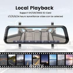 9 Dash Cam Rear view Mirror Monitor Wireless Carplay Android Auto DVR 1080P Car