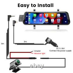 9 Dash Cam Rear view Mirror Monitor Wireless Carplay Android Auto DVR 1080P Car