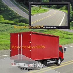 9 IPS 4CH Split Monitor+ 4 x 4Pin AHD 1080P Car Rear View Backup Camera SD DVR