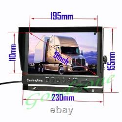 9 IPS Rear View DVR Monitor + AHD 1080P 8 LED Backup Camera RV Bus Truck 5m/15m